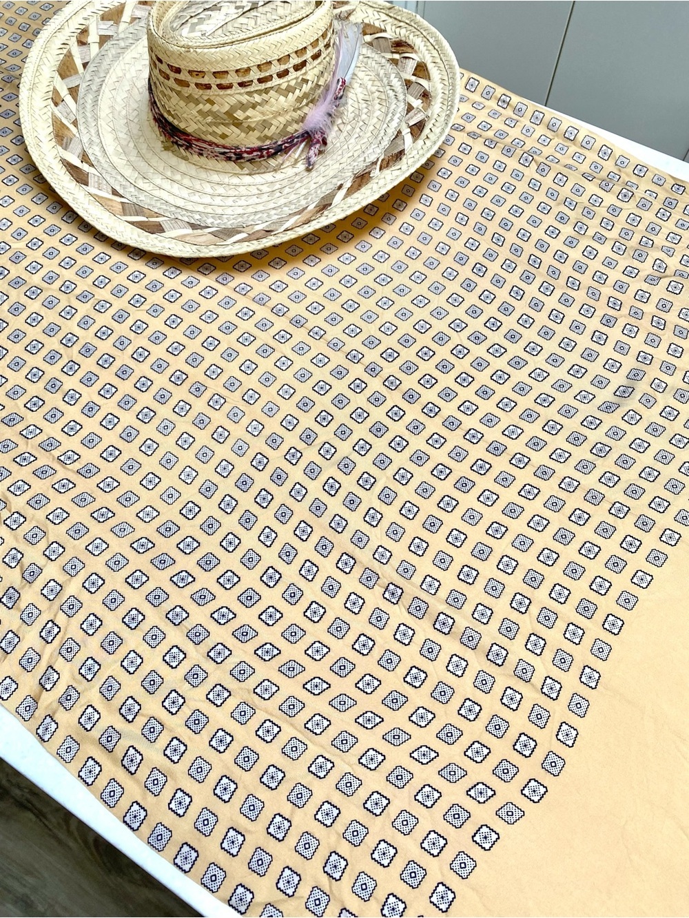 Neutral SILK geometric Silk/wrap w resort vacay beach prairie vibe